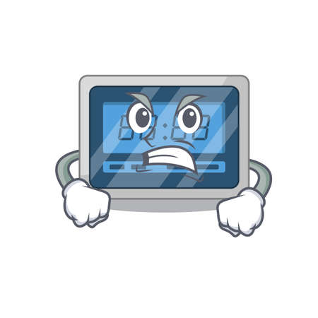 A cartoon picture of digital timer showing an angry faceのイラスト素材