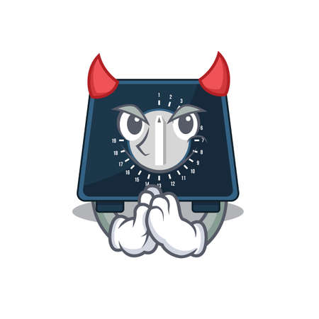 Kitchen timer clothed as devil cartoon character design conceptのイラスト素材