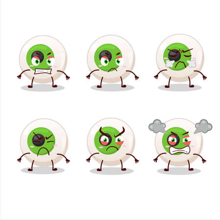 Eye candy cartoon character with various angry expressionsのイラスト素材