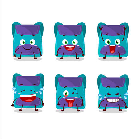 Cartoon character of blue bag with smile expressionのイラスト素材