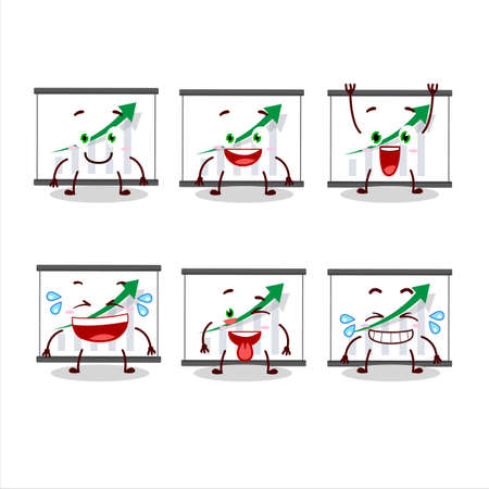 Cartoon character of chart going up with smile expressionのイラスト素材