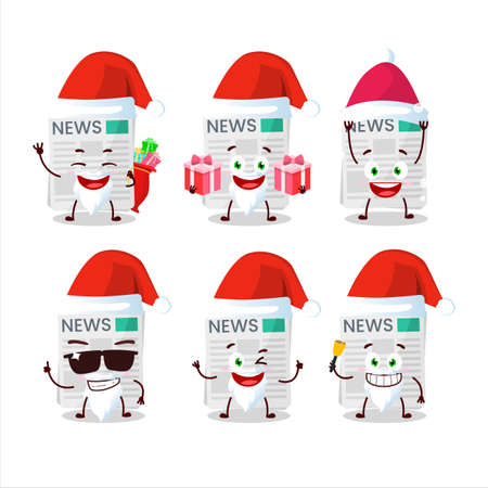 Santa Claus emoticons in with cartoon characterのイラスト素材