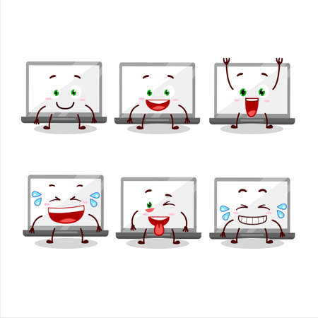 Cartoon character of laptop with smile expressionのイラスト素材