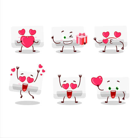 Air conditioner cartoon character with love cute emoticonのイラスト素材