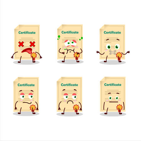 Award paper cartoon character with nope expressionのイラスト素材