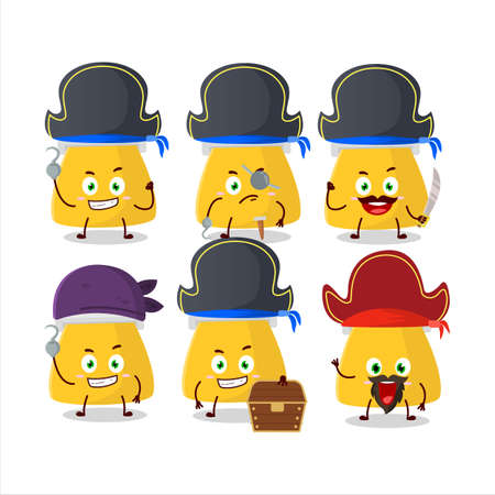 Cartoon character of coin purse with various pirates emoticonsのイラスト素材
