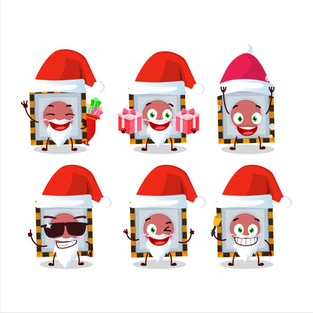 Santa Claus emoticon  emergency button cartoon characterのイラスト素材