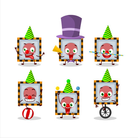 Cartoon character  emergency button with various circus showsのイラスト素材