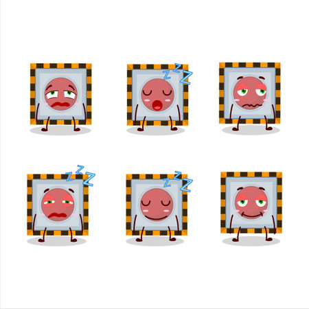 Cartoon character of  emergency button with what expressionのイラスト素材