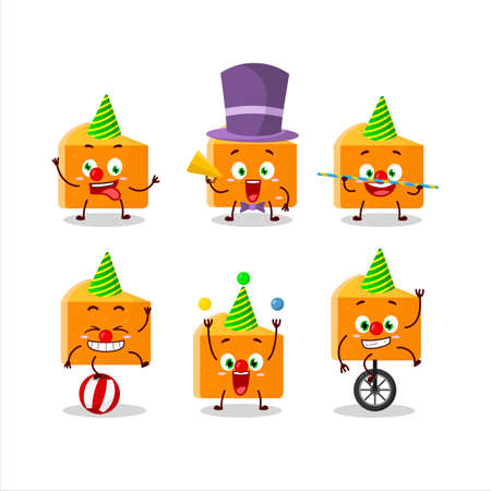 Cartoon character of pumpkin cake with various circus showsのイラスト素材