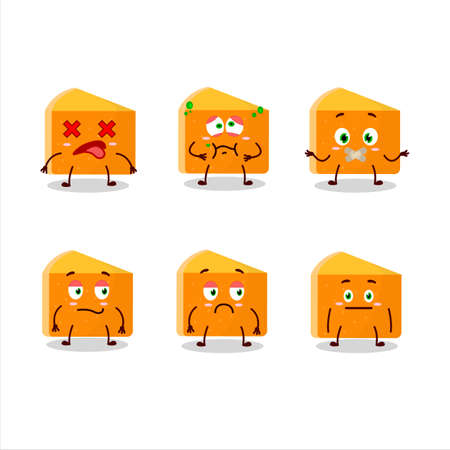 Pumpkin cake cartoon character with nope expressionのイラスト素材