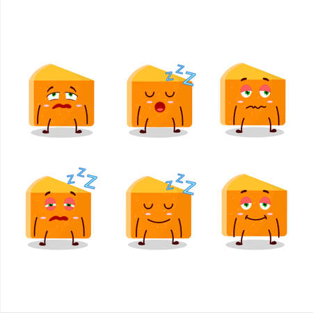 Cartoon character of pumpkin cake with sleepy expressionのイラスト素材