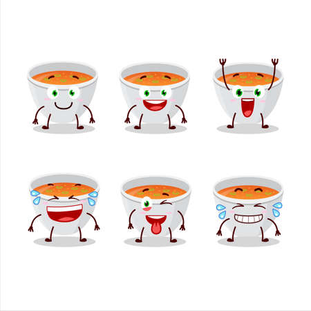 Cartoon character of pumpkin cream soup with smile expressionのイラスト素材
