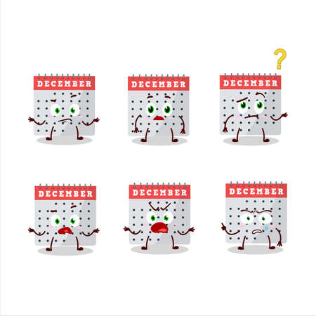 Cartoon character of december calendar with what expressionのイラスト素材