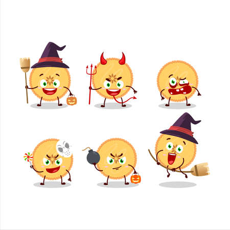 Halloween expression emoticons with cartoon character of savory pieのイラスト素材