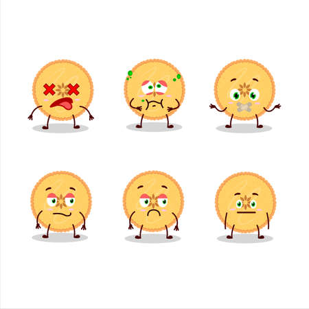 Savory pie cartoon character with nope expressionのイラスト素材