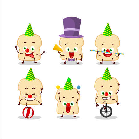 Cartoon character of slice of bread with various circus showsのイラスト素材