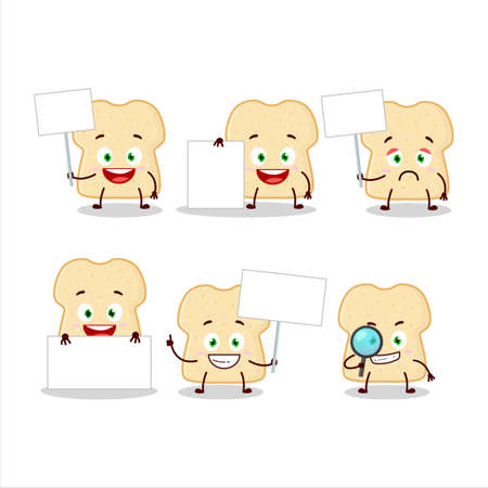 Slice of bread cartoon character bring information boardのイラスト素材