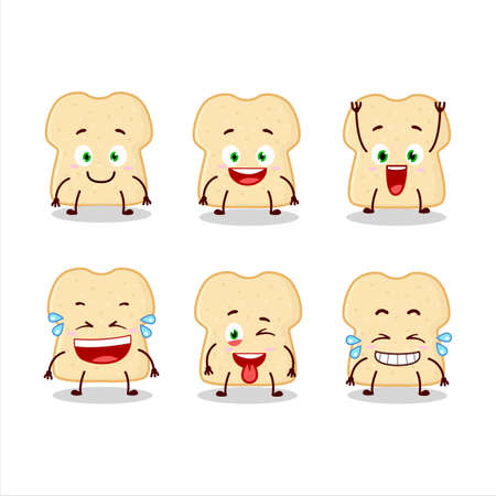 Cartoon character of slice of bread with smile expressionのイラスト素材