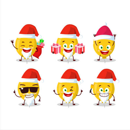 Santa Claus emoticons with yellow balloon cartoon characterのイラスト素材