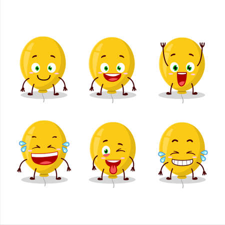 Cartoon character of yellow balloon with smile expressionのイラスト素材