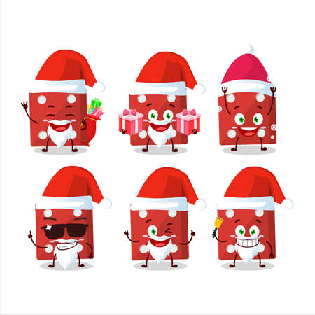 Santa Claus emoticons with red dice cartoon characterのイラスト素材