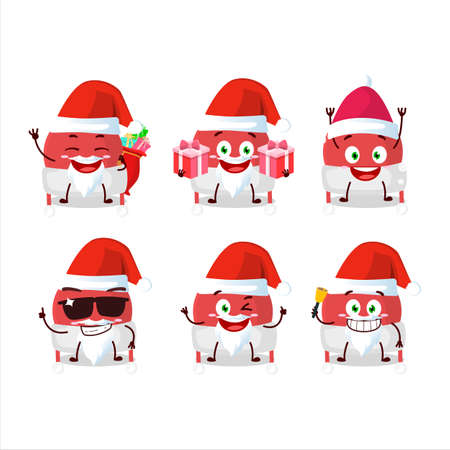 Santa Claus emoticons with christmas hat cartoon characterのイラスト素材