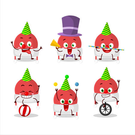 Cartoon character of christmas hat with various circus showsのイラスト素材