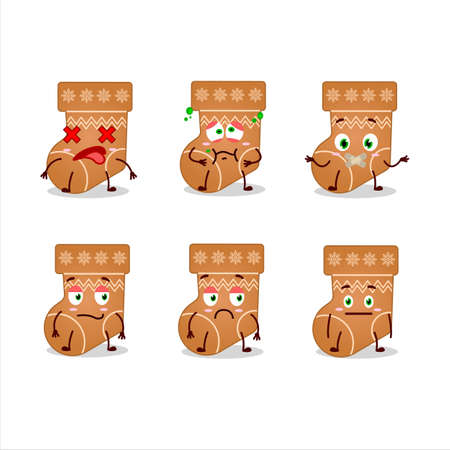 Socks cookie cartoon character with nope expressionのイラスト素材