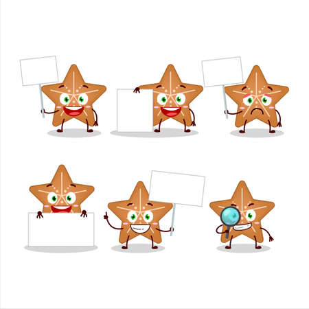 Stars cookie cartoon character bring information boardのイラスト素材