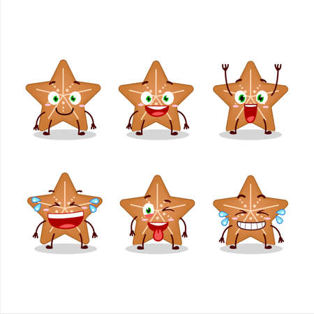 Cartoon character of stars cookie with smile expressionのイラスト素材