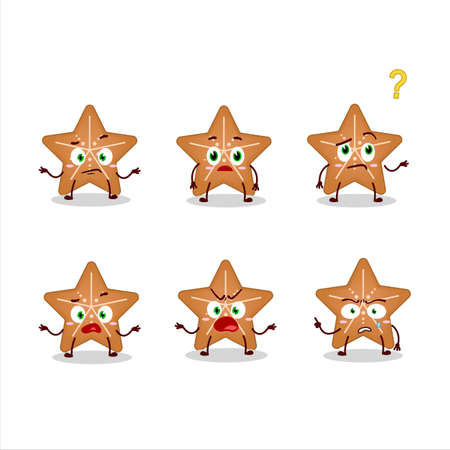 Cartoon character of stars cookie with what expressionのイラスト素材