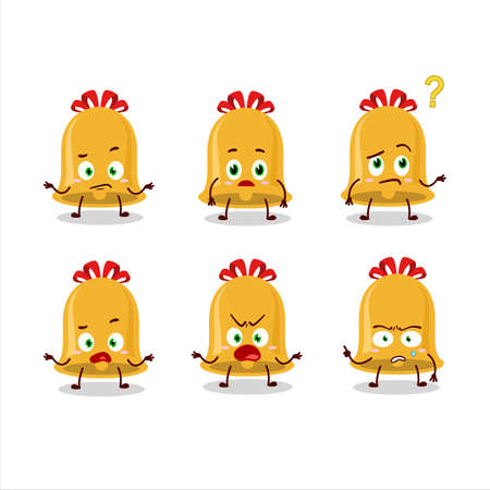 Cartoon character of christmas bell with what expressionのイラスト素材