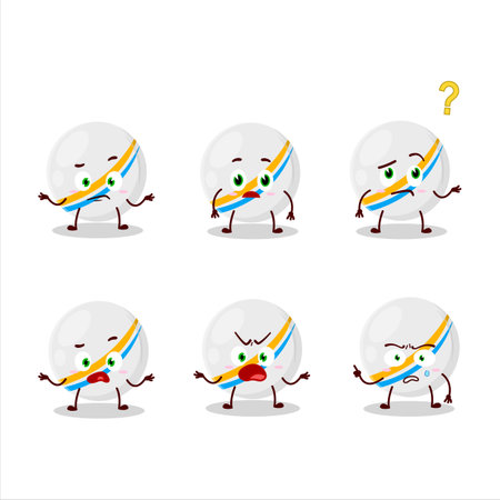 Cartoon character of white stripes marbles with what expression.Vector illustrationのイラスト素材