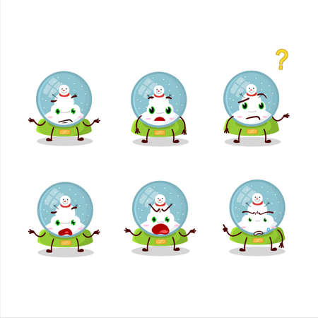 Cartoon character of snowball with snowman with what expressionのイラスト素材