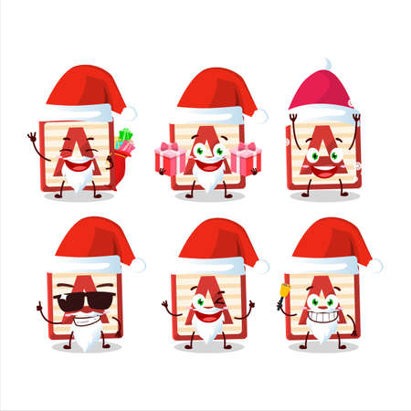 Santa Claus emoticons with toy block A cartoon characterのイラスト素材
