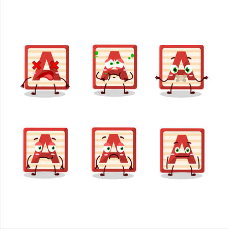 Toy block A cartoon character with nope expressionのイラスト素材