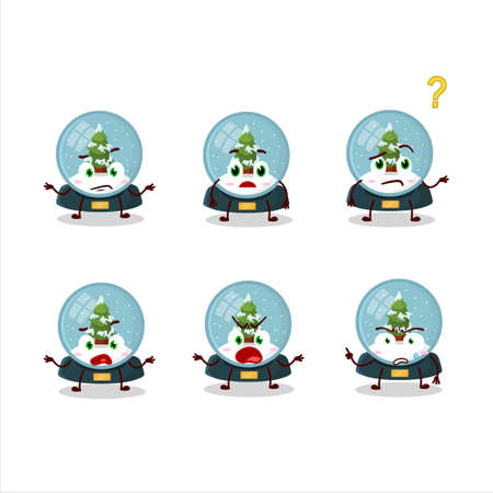 Cartoon character of snowball with tree with what expressionのイラスト素材