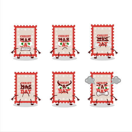 Christmas ticket cartoon character with various angry expressionsのイラスト素材