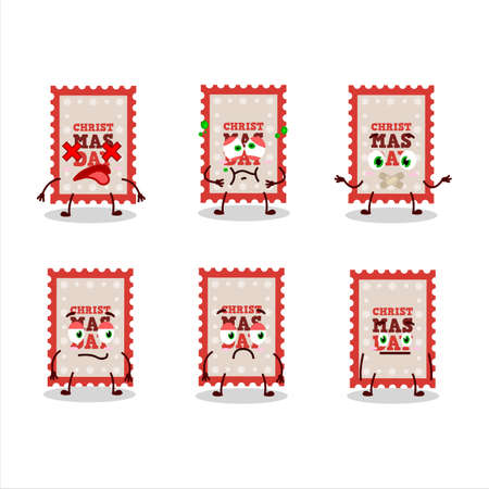 Christmas ticket cartoon character with nope expressionのイラスト素材