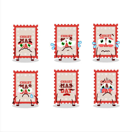 Christmas ticket cartoon character with sad expressionのイラスト素材