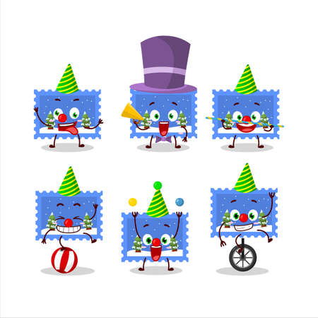 Cartoon character of landscape christmas ticket with various circus showsのイラスト素材