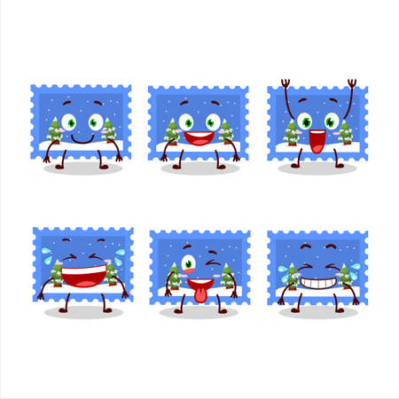 Cartoon character of landscape christmas ticket with smile expressionのイラスト素材