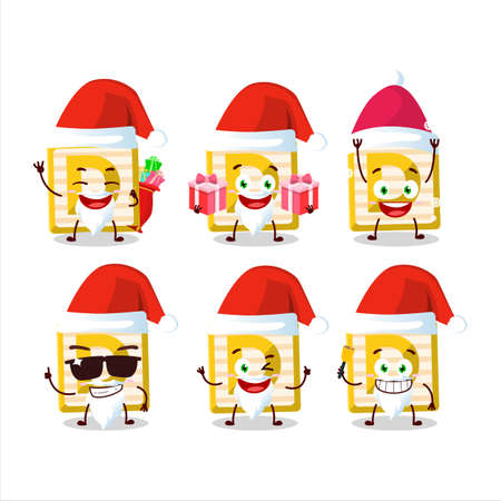 Santa Claus emoticons with toy block D cartoon characterのイラスト素材