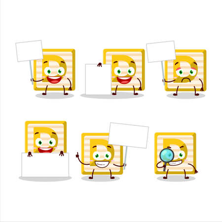Toy block D cartoon character bring information boardのイラスト素材