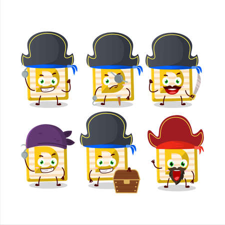Cartoon character of toy block D with various pirates emoticonsのイラスト素材