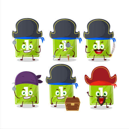Cartoon character of toys block one with various pirates emoticonsのイラスト素材