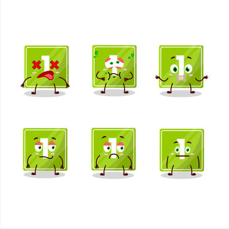 Toys block one cartoon character with nope expressionのイラスト素材