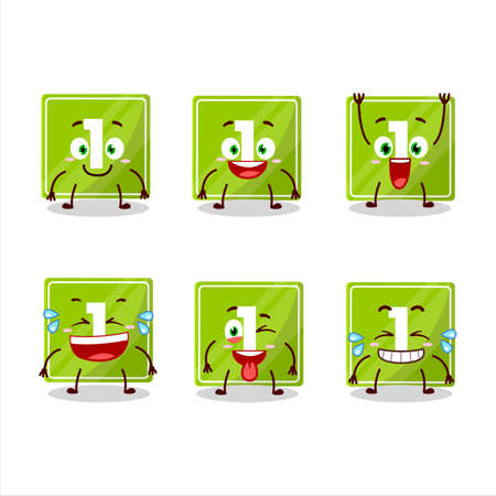 Cartoon character of toys block one with smile expressionのイラスト素材