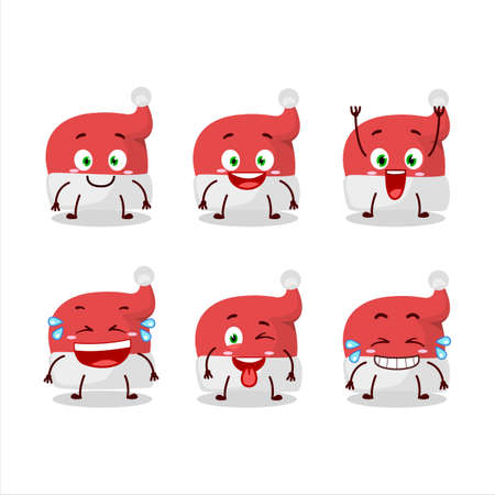 Cartoon character of red santa hat with smile expressionのイラスト素材